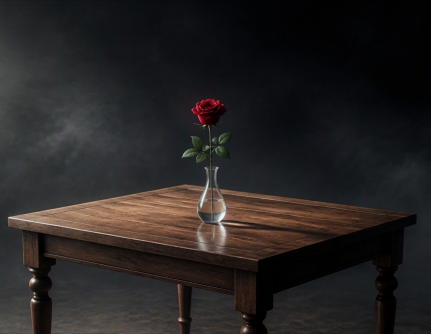 A single rose in soft, natural light